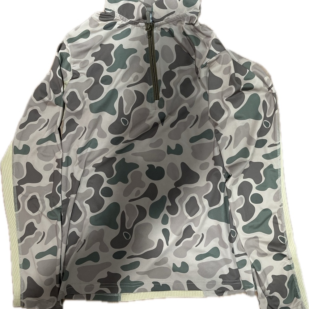 Heybo Green and Gray Raincoat with Camouflage Pattern